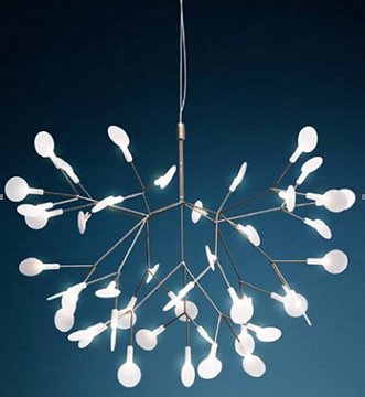 Moooi HERACLEUM II Cветильник d98, h65/95 cm, nickel,  CRI 85, 2700K, 695 lm. 63Led, металл.проволочная рама, поликарбонатовые линзы